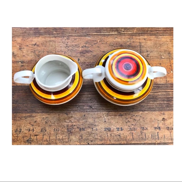 Mid Century Modern Vintage Sugar Bowl Creamer Set - Picture 2 of 7